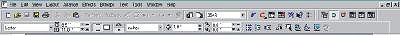 Toolbars at top of CorelDRAW 9 screen