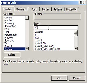 Format Cells dialog in Excel